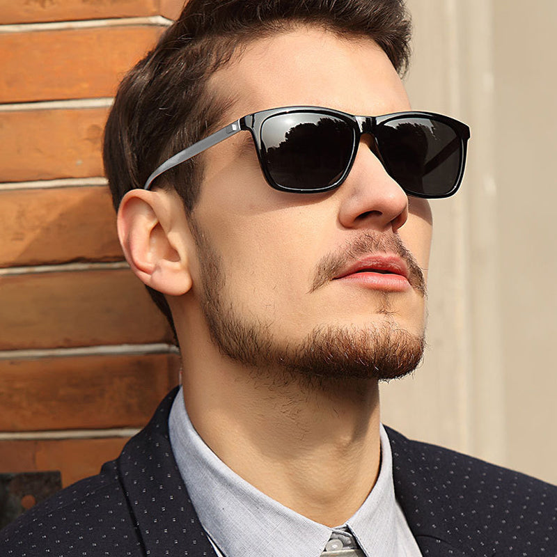 Lunettes de soleil polarisées à monture en aluminium et magnésium pour hommes