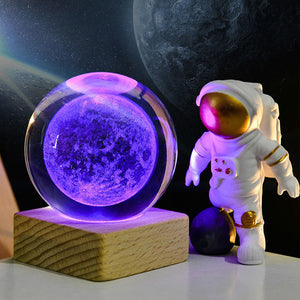 Lampe de veilleuse boule de cristal 3D Galaxy