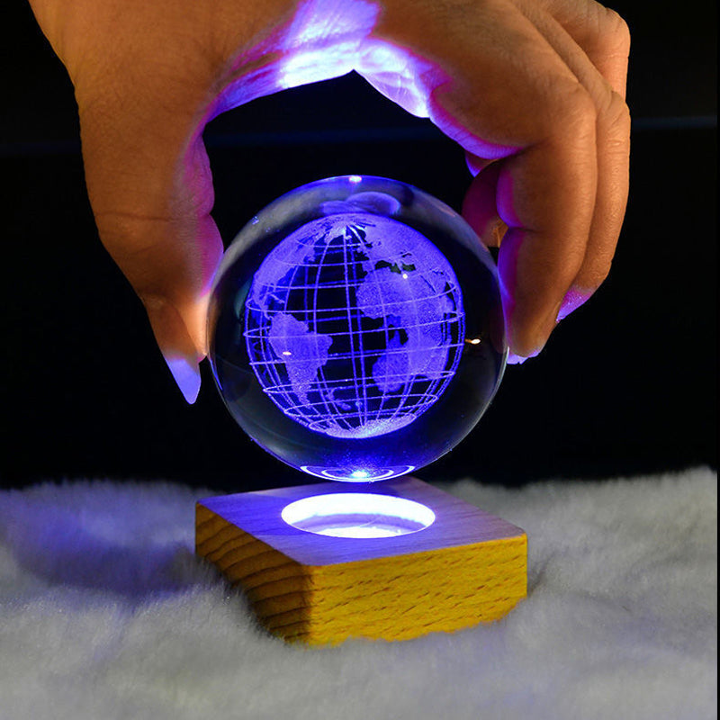 Lampe de veilleuse boule de cristal 3D Galaxy