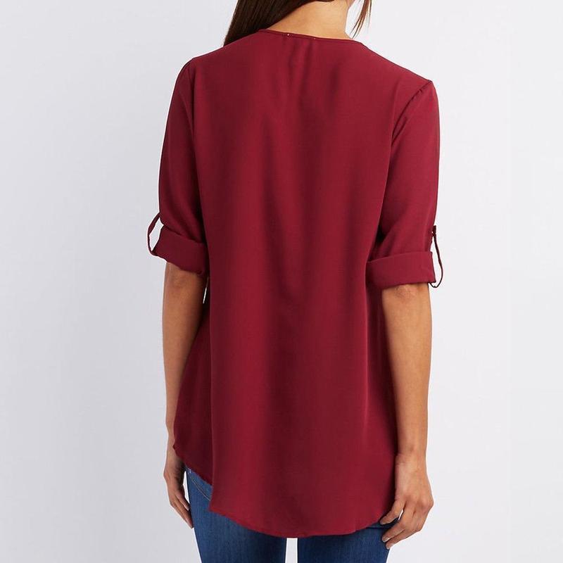 Blouse-Couleur Pure-Clo V