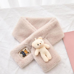 Bavoir en peluche ours mignon pour adulte et enfant