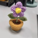 Fleurs en pot au crochet tricotées à la main