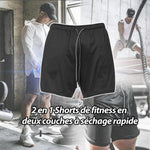 Pantalon de fitness 2 en 1 avec poche de sécurité