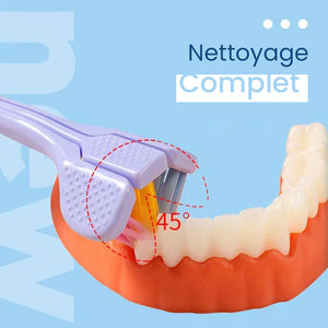 Brosse à dents à trois faces en forme de V