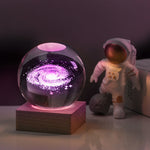 Lampe de veilleuse boule de cristal 3D Galaxy