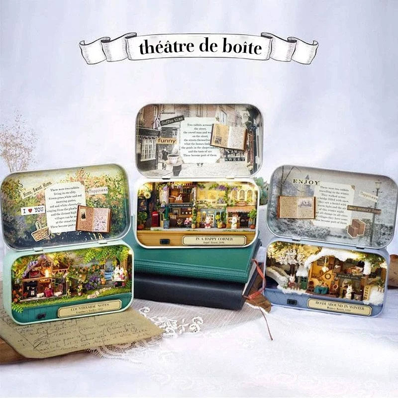 Maison de poupée miniature 3D avec des jouets de bricolage légers