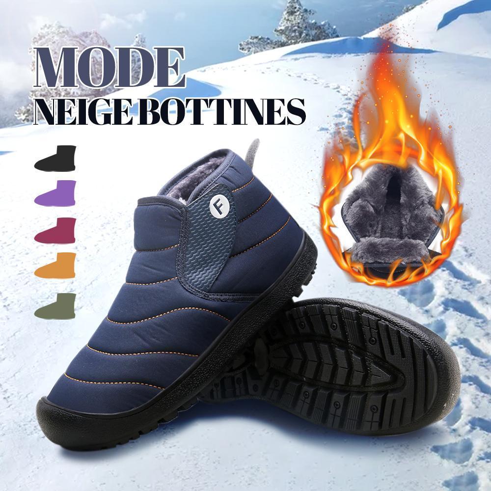 Plusgenial™ Bottes de Neige Femmes Hommes Bottines Plates Fourrées Imperméable