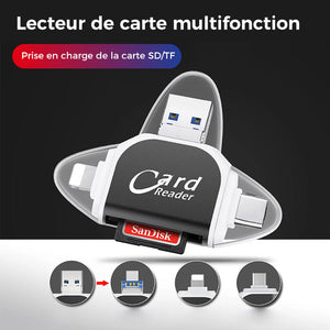 Lecteur de carte SD TF universel multiport 4 en 1