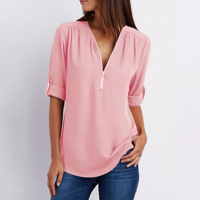 Blouse-Couleur Pure-Clo V