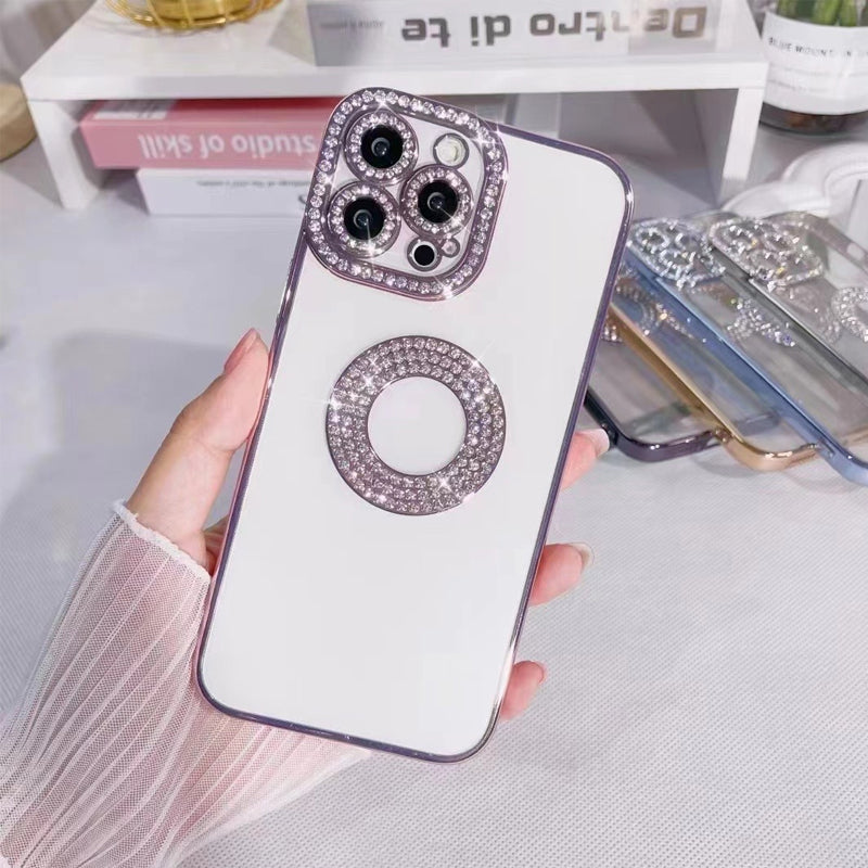 Rhinestone Soft Silicone Luxury Fashion Protective Transparent Phone Case