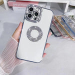 Rhinestone Soft Silicone Luxury Fashion Protective Transparent Phone Case