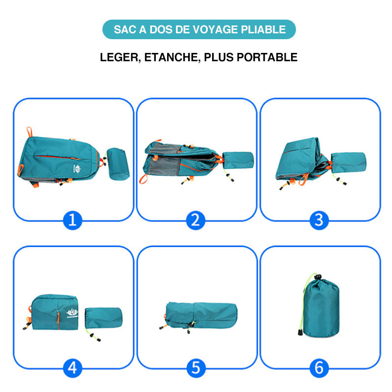 Sac à dos de voyage extérieur pliable multifonctionnel