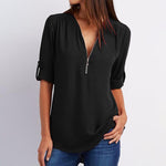 Blouse-Couleur Pure-Clo V