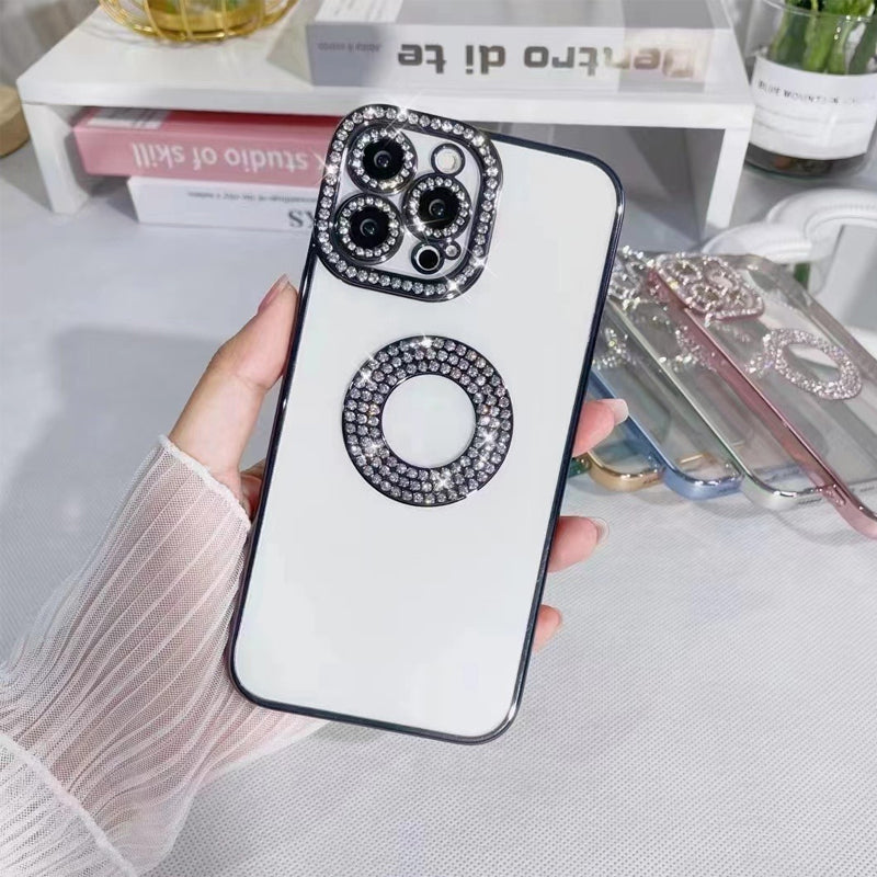 Rhinestone Soft Silicone Luxury Fashion Protective Transparent Phone Case