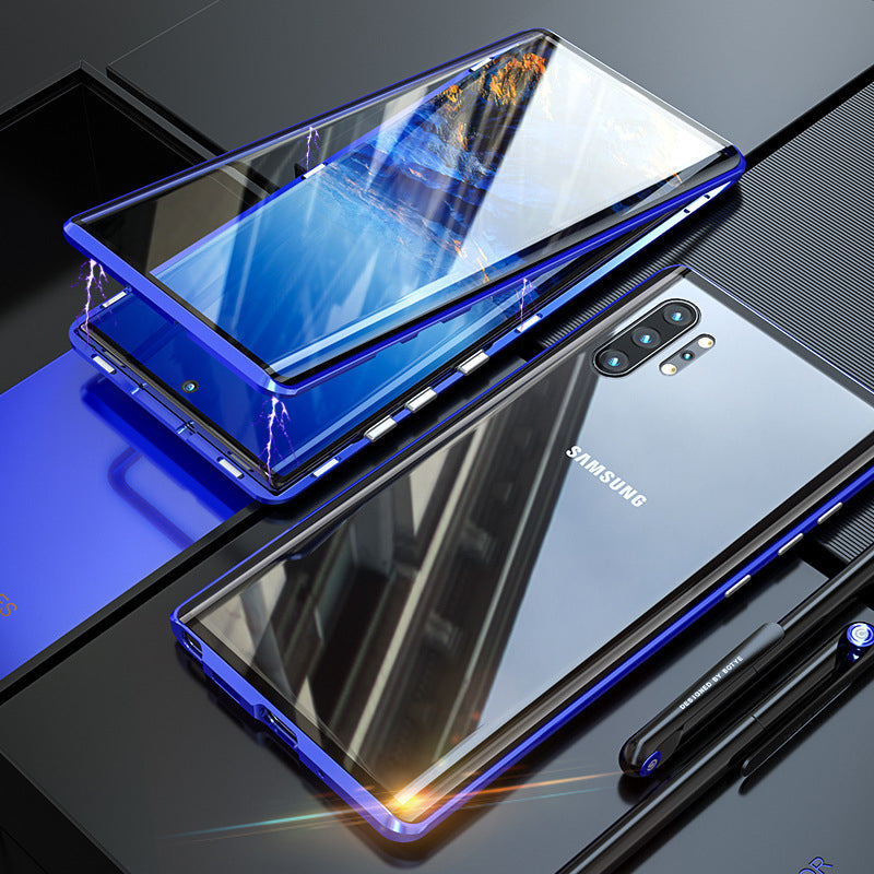 Étui Magnétique de Double Face en Verre Trempé Pour Samsung Portable
