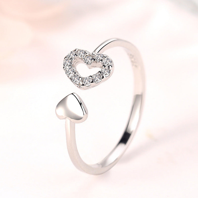 Bague Découpe Double Coeur