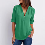 Blouse-Couleur Pure-Clo V