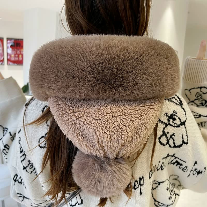 Bonnet écharpe coupe-vent pour femme