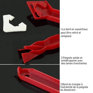 3 en 1 Outil de Calfeutrage Grattoir en Silicone