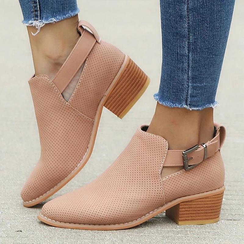 Bottines Ajourées à Boucle pour Femme