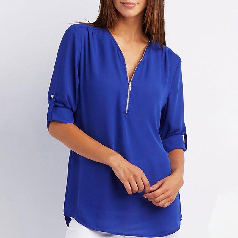 Blouse-Couleur Pure-Clo V