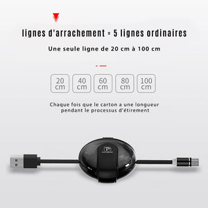 Câble de Charge magnétique 3 en 1 rétractable