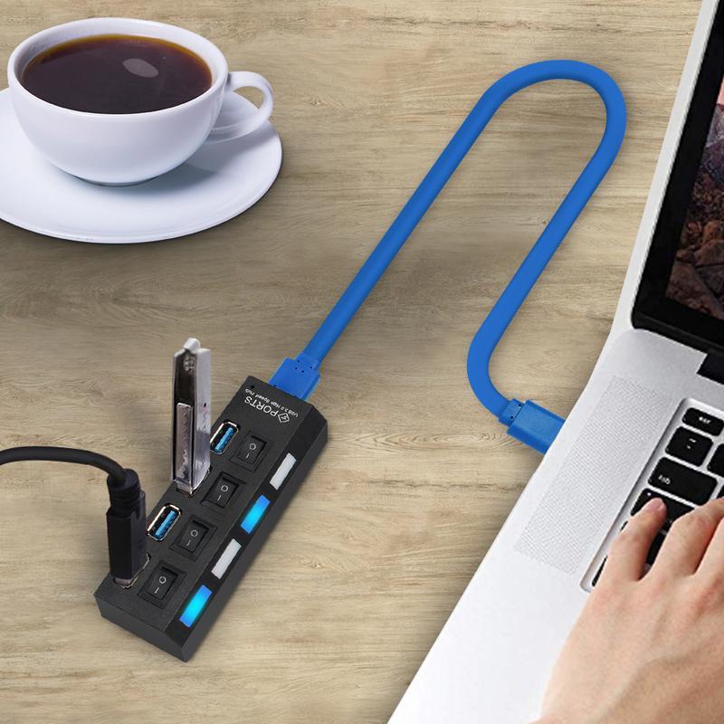 Concentrateur USB Haute Vitesse à Plusieurs Ports avec Interrupteurs Indépendants