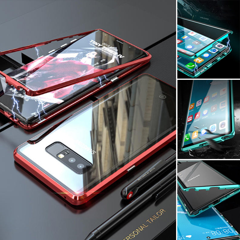 Étui Magnétique de Double Face en Verre Trempé Pour Samsung Portable