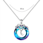 Ensemble de collier et de boucles d'oreilles en cristal d'amour infini