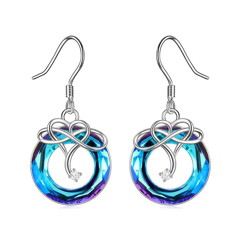 Ensemble de collier et de boucles d'oreilles en cristal d'amour infini