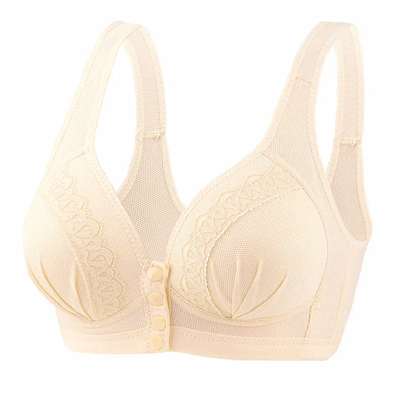 Soutien-gorge en coton respirant doux pour la peau avec bouton sur le devant